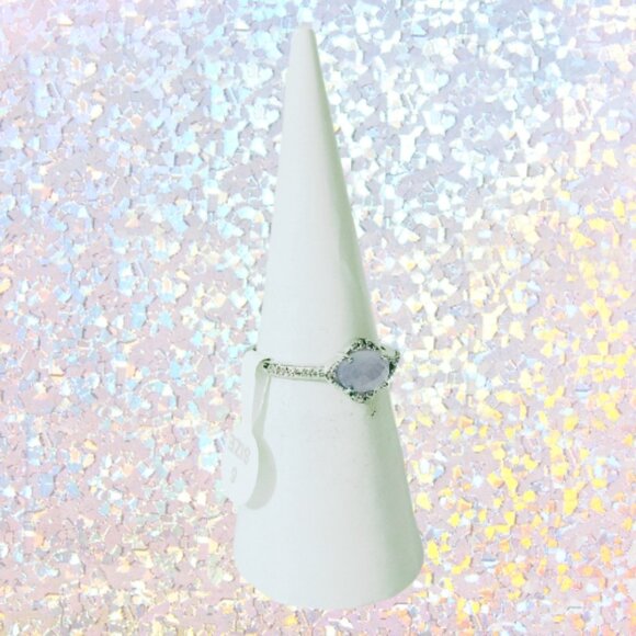 BP Genuine Light Blue Quartz Ring - Rhodium Plating (Size 6) - Picture 3 of 7